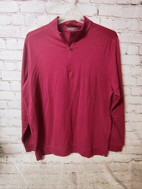 Tasc Performance Bamboo Viscose Cotton  Pullover Quarter Zip Anti-odor XL Red Bu